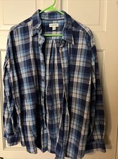 St Johns Bay Chamois Cloth Flannel Long Sleeve Button Down Shirt Men's XL