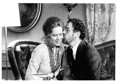 Actress Liv Ullmann and Erland Josephson on set of the TV Mini-Ser- Old Photo