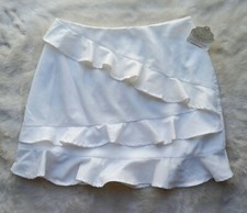 Altar'd State White Jodie Asymmetrical Skirt Ruffles Beachy Sz L
