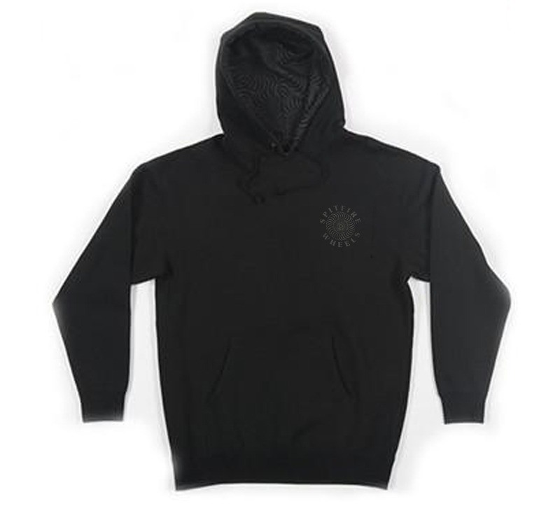 Spitfire Wheels SWIRLHEAD PULLOVER Skateboard Hoodie BLACK MEDIUM