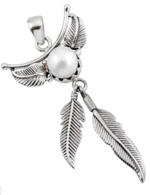  Handwerklich gefertigter 925 Sterling & natürliche 5,18ct weiße Perle Traumfänger Anhänger 