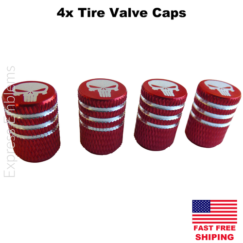 TIRE VALVE CAPS SET PUNISHER RED (4 pieces) - Picture 4 of 4