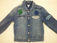 Cat Jack Kids Size Large 12-14 Denim Blue Jean Jacket Snap Front A073