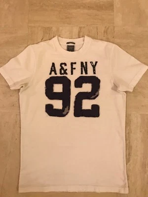T-Shirt Homme Abercrombie T S blanc cassé applications grises manches courtes - Photo 1/4