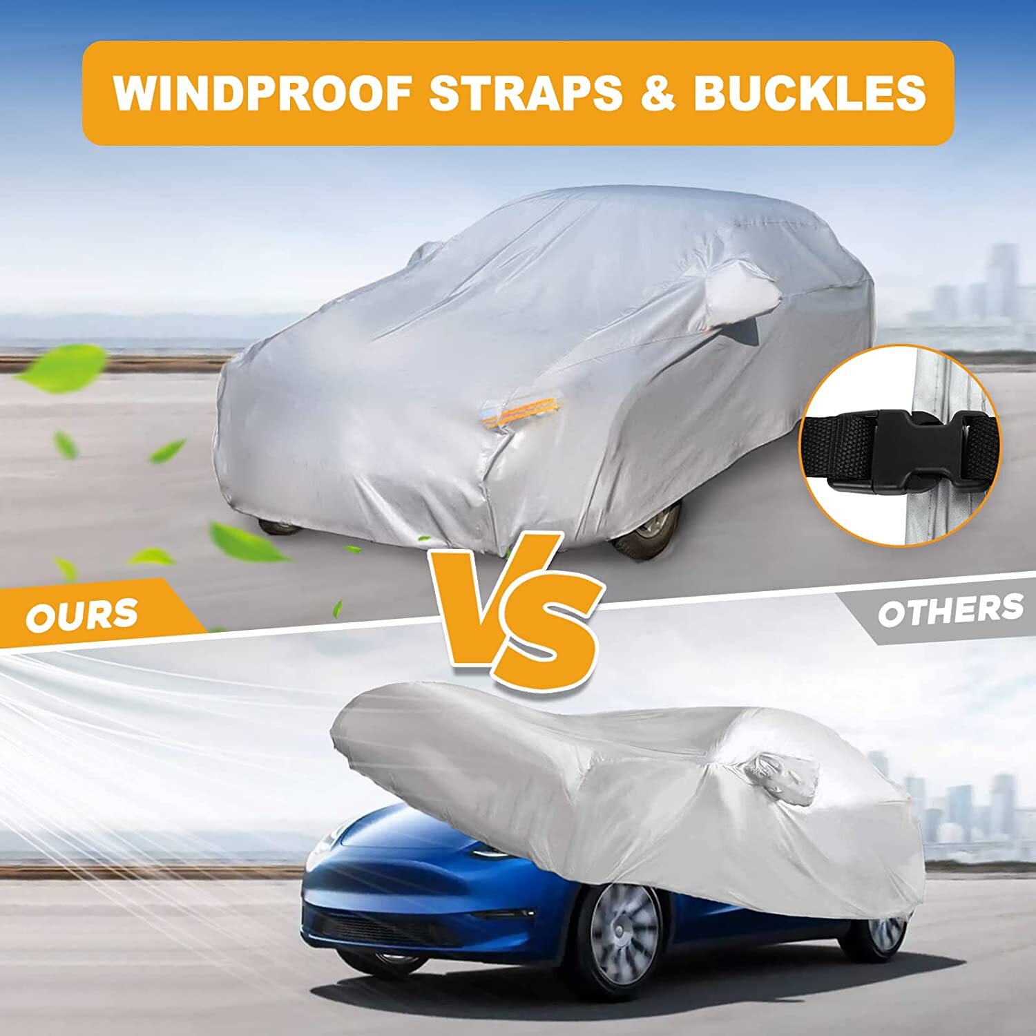 Full Car Cover for Outdoor Sun Dust Scratch Rain Snow Waterproof Breathable