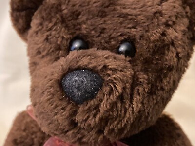 Vintage Commonwealth Chocolate Dark Brown Teddy Bear Stuffed  Commonwealth Teddy Bear Stuffed Plush Brown Red Bow Vintage Loveable Huggable main image 0