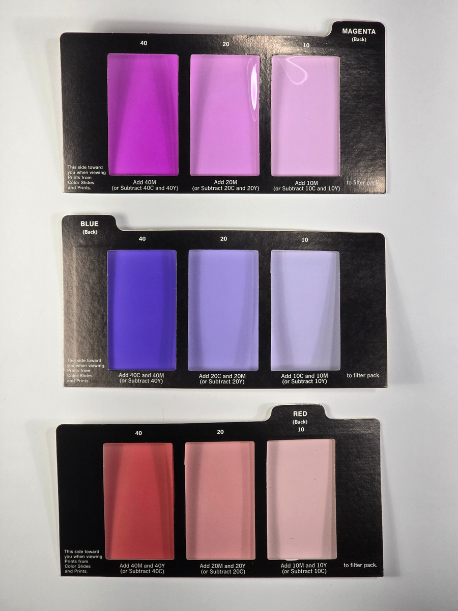 Kodak Color Print Viewing Filter Kit R-25 6 Color Panels | eBay