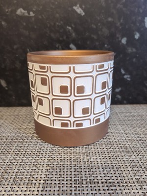 Pflanzkübel Kupfer Creme Quadrate Design Keramik 13 cm hoch