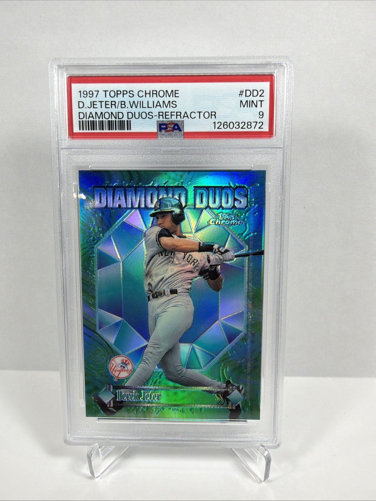 1997 Topps Chrome - Diamond Duos Derek Jeter, Bernie Williams #DD2 Refractor