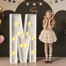 Marquee Letters 4 Feet Tall, 4FT Large Light up Letters M, Big Sign M with Wa...