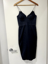 Zimmermann Women Bodycon Party Dress Spaghetti Strap Midnight Blue/Black Size 1