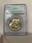 1956 50¢ PCGS MS65 Franklin Half Dollar RATTLER holder
