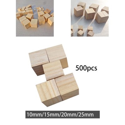500x unfertige Holzklötze Holzwürfel pädagogisches Holzhandwerk quadratische Blöcke
