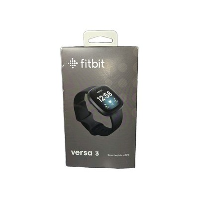 New Open Box Fitbit Versa 3 Smartwatch & GPS W/ Extra Band FB511BKBK