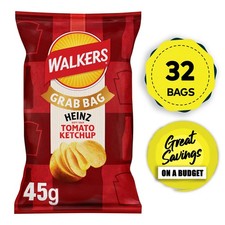 Walkers Heinz Tomato Ketchup Grab Bag Crisps 32 x 45g