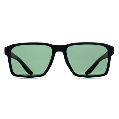 Prada Sport Sonnenbrille PS05YS DG006U Schwarz Gummi Tuning Dunkelgrün