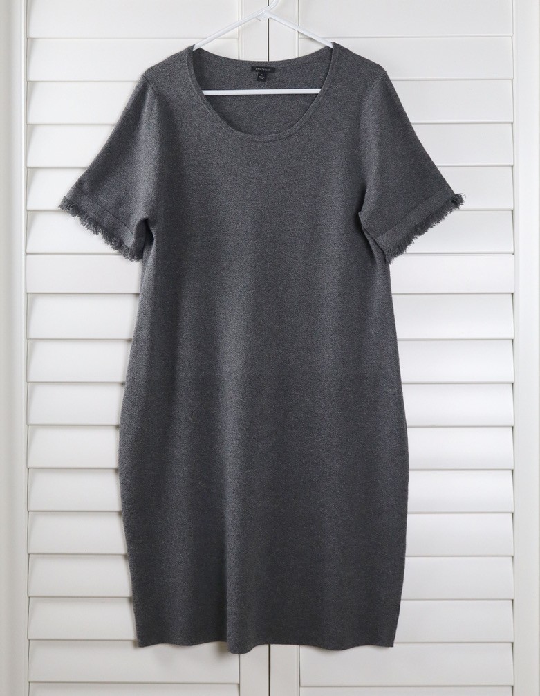 ANN TAYLOR $129 Solid Heather Gray Stretch Fringe… - image 5