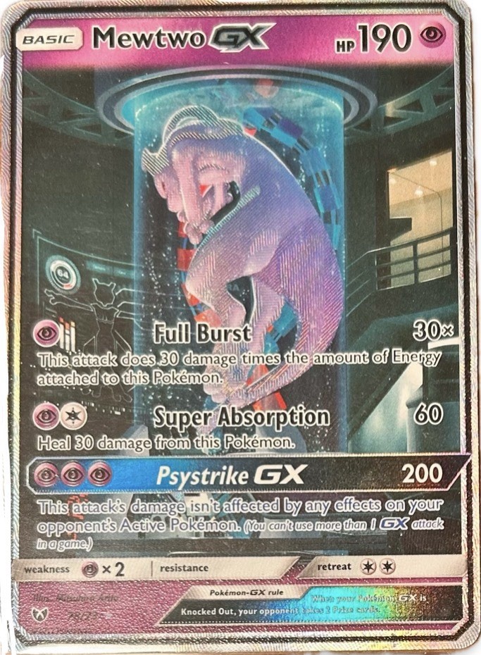 Pokémon Mewtwo GX 78/73 Shining Legends Full Art Shiny Holo Rare GX English