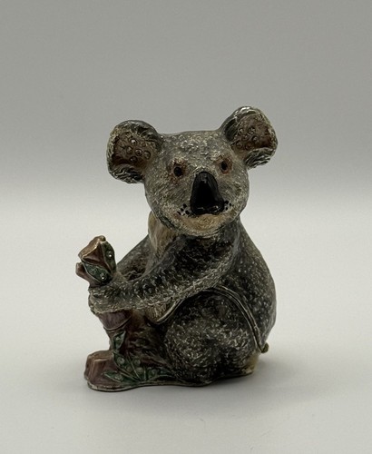 Arora Koala Trinket Box 2004 Hinged Pewter Enamel Animal