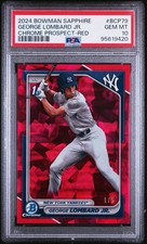2022 Bowman Sapphire George Lombard Jr. Red 1st Prospect #1/5 PSA 10🔥NY Yankees