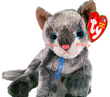 Vtg Frisco the Gray Kitty Cat Ty Beanie Baby Blue Eyes Pink Nose  Whiskers 2002