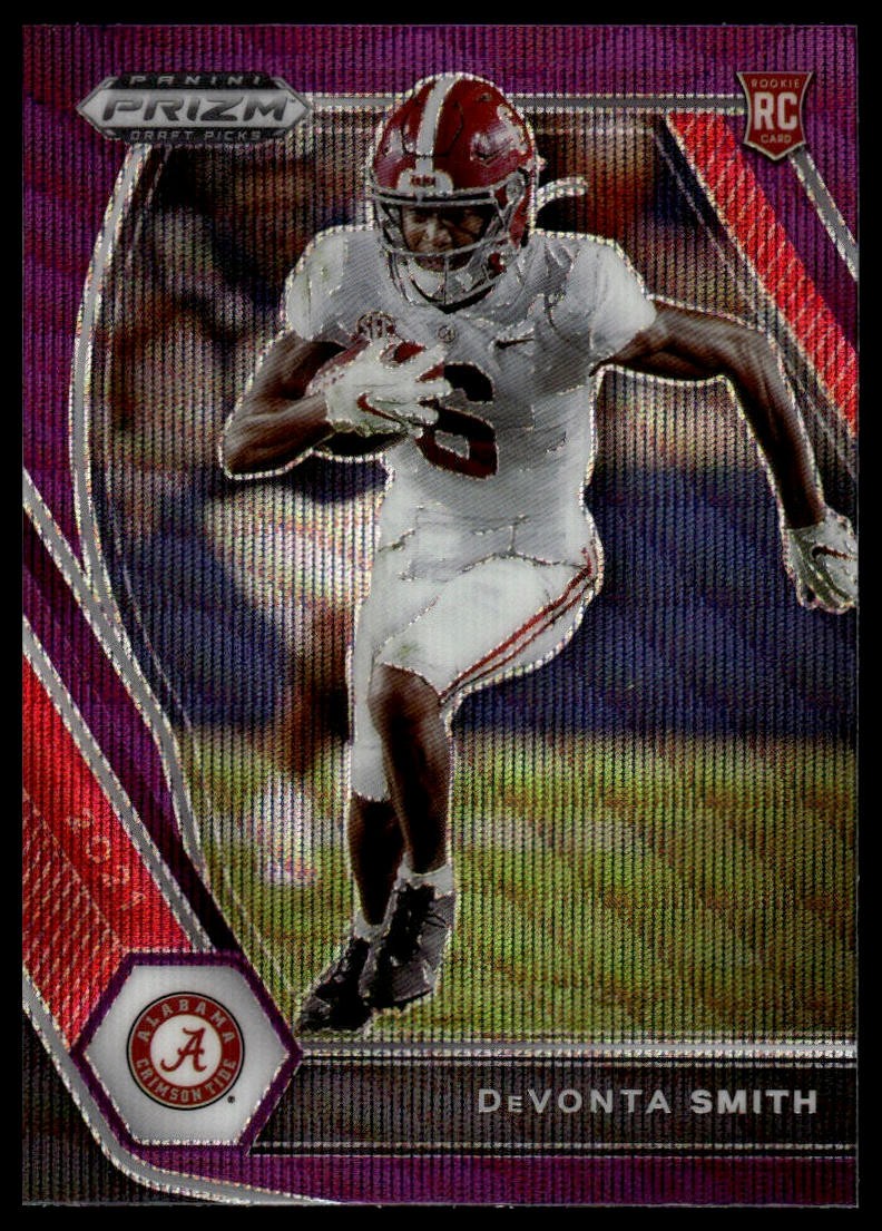 2021 Panini Prizm Draft Picks Collegiate DeVonta Smith #101 Purple Wave