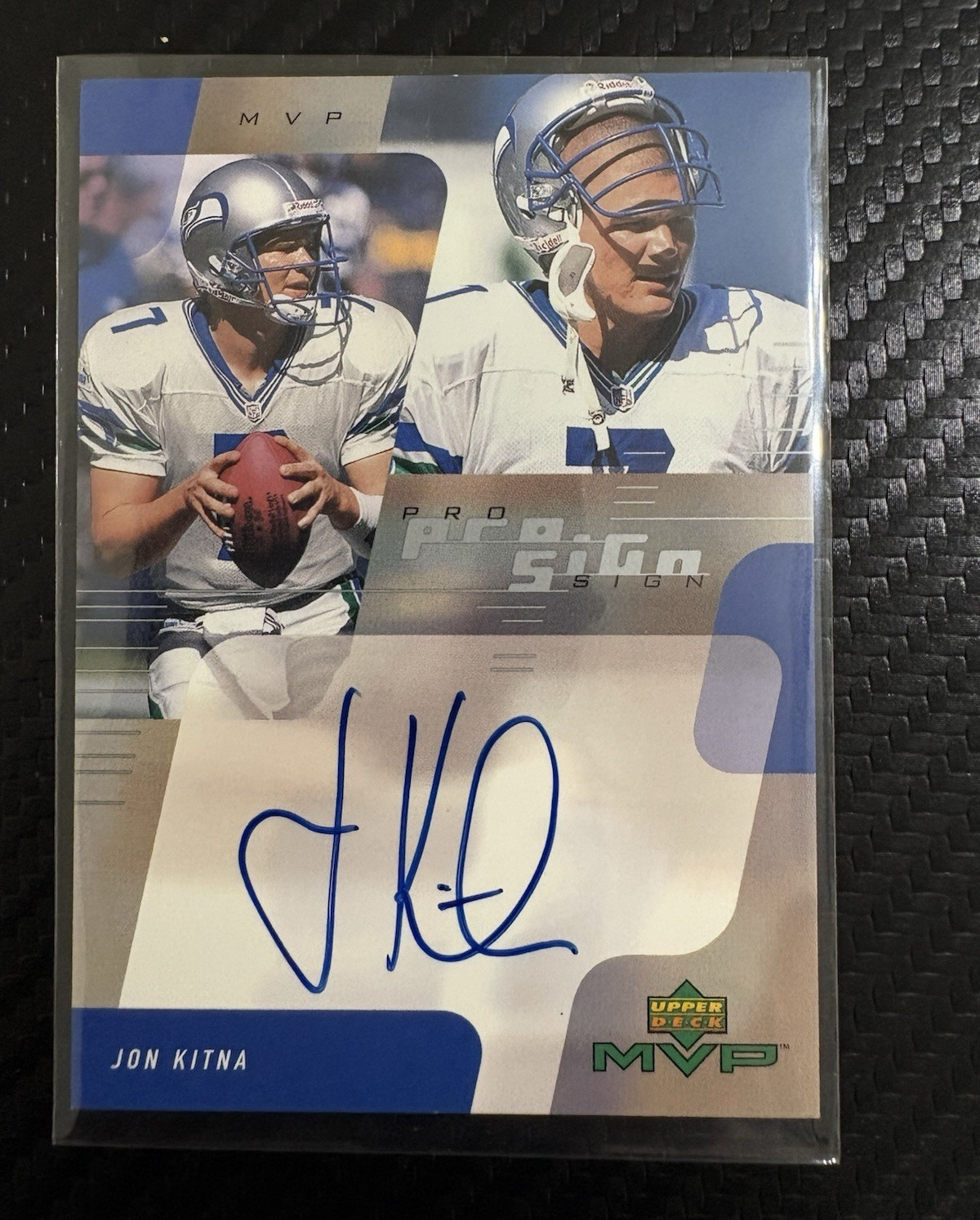 Upper Deck 2000 MVP Jon Kitna Hard Signed ProSign Auto Insert #JK Seahawks
