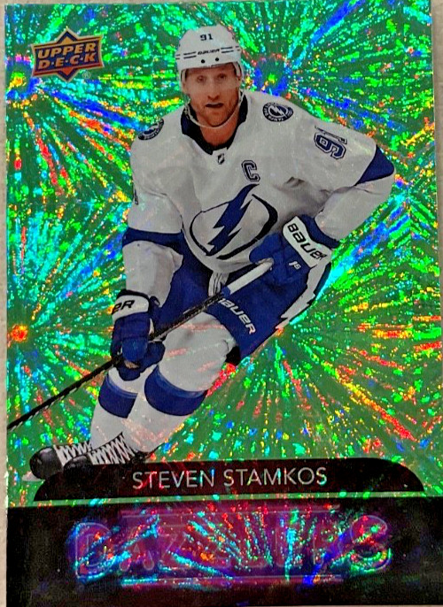 Steven Stamkos 2021 Upper Deck Dazzler #38. Green Insert mint condition.