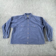 Field Stream Shirt Mens Extra Large Blue Button Down Flannel Outdoors Work