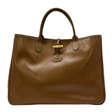 LONGCHAMP Roseau Tote Bag Brown Leather