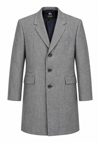 Hart Schaffner Marx, Hart Schaffner & Marx Overcoat Men’s 44R Gray Microcheck Wool Vintage 1962-1976
