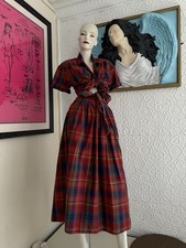 Vintage 1980s dress set plaid shirt wrap skirt-Liz Sport-Medium-Red-Cotton
