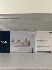 New In Box Brushed Nickel 3 Light Vanity Fixture