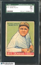 1933 Goudey #181 Babe Ruth New York Yankees HOF SGC 20 FAIR 1.5
