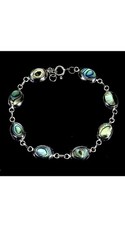 925 Sterling Silber Armband Oval Perlmutt 10x8mm Edelstein Schmuck 7,5zoll