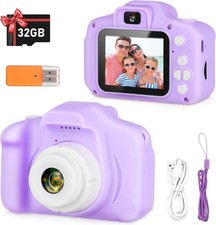 Kids Camera, HD Digital Video Camera, Toys for 3 -9 Year Old Purple Yellow