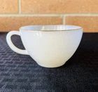 VTG 1960’s Set of 4 Arcopal Opaline Milk Glass Cups with Gold Trim Made France