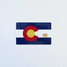 Colorado Flag State C Symbol Credit Card Skin Sticker Decal Small Chip PVC