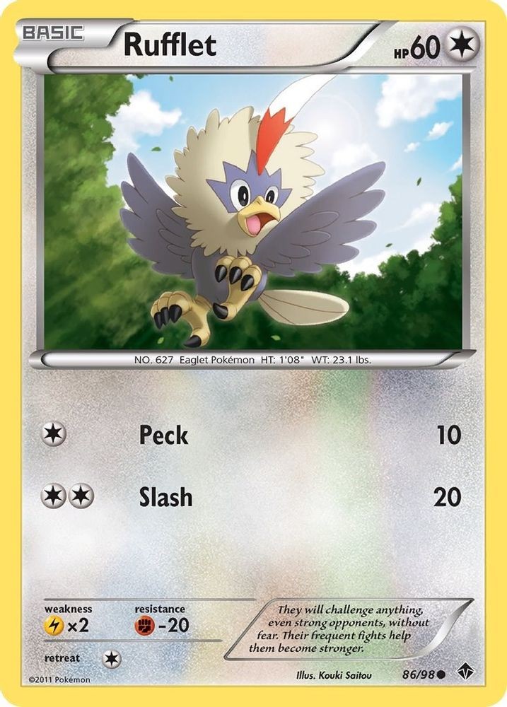 2011 Pokemon: Emerging Powers - Rufflet 86 (#86/98, Common, Moderately Played)