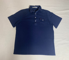 Criquet 100 Organic Cotton Polo Shirt Navy Blue Men's Large L Short Sleeve