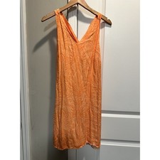 Loft Orange Dress Criss Cross Back Medium Petite