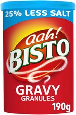 Bisto Reduced Salt Beef Gravy Granules 190g Drum - Vegetarian Low Fat Gravy