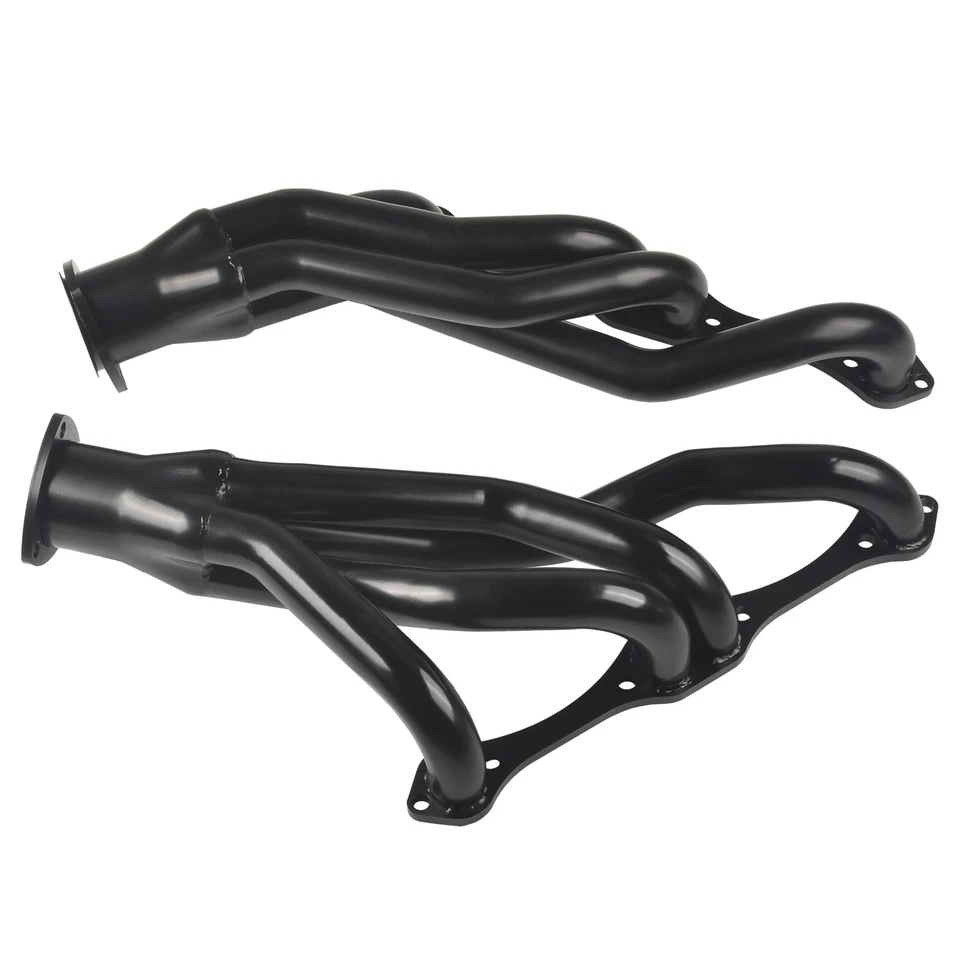 Cabezales de escape SS negros para Chevy bloque pequeño SB V8 262 265 283 305 327 350 400 Foto 3 de 4