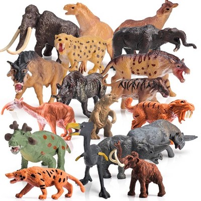 Mini Prehistoric Animals Toys 2Inch Wildlife Mammals Mini Set 18PCS Woolly Ma...