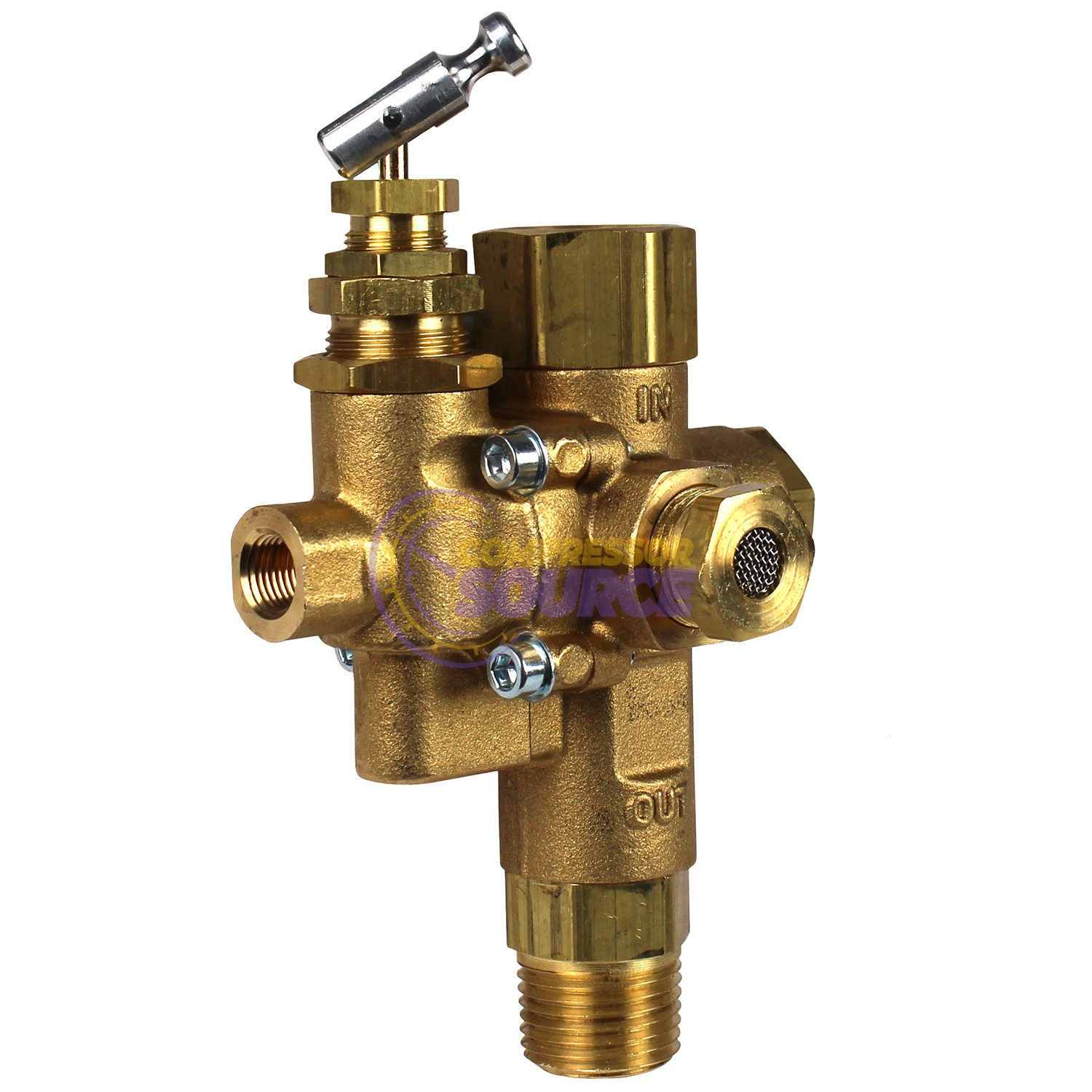 1/2" x 1/2" NPT Gas Air Compressor Unloader Check Valve Combo 145 - 175 PSI