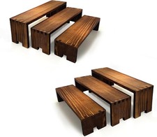 2 Set Wood Display Risers Small Wooden Stand Display Cupcake Stands 9.4"-7.8"