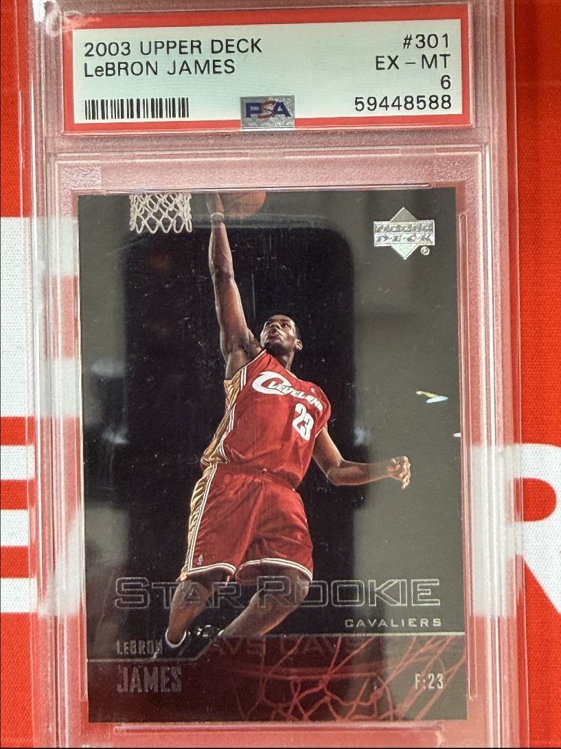 2003-04 Upper Deck LeBron James RC PSA 6 Cleveland Cavaliers #301