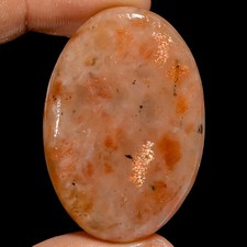 100 Natural Sunstone Oval Shape Cabochon Loose Gemstone 76 Ct 45X31X6mm X-25389