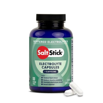 SaltStick Electrolytes with Caffeine - Salt 100 Count (Pack of 1), White
