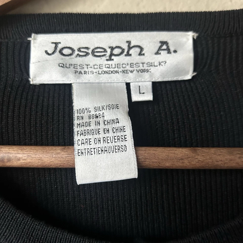 Joseph A. Cárdigan Floral Bordado Seda Negro | 100% Seda | Talla L Foto 4 de 4